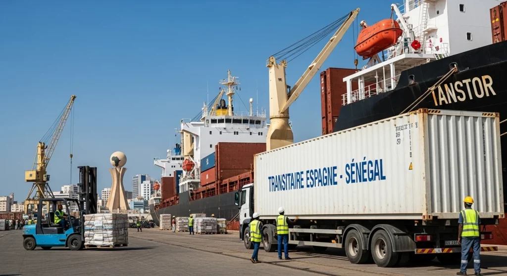 expert transitaire Espagne – Sénégal, propose des solutions de fret maritime et aérien fiables, rapides et compétitifs avec suivi personnalisé.